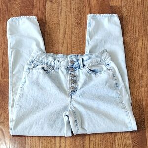 Button up stone washed mom jeans.